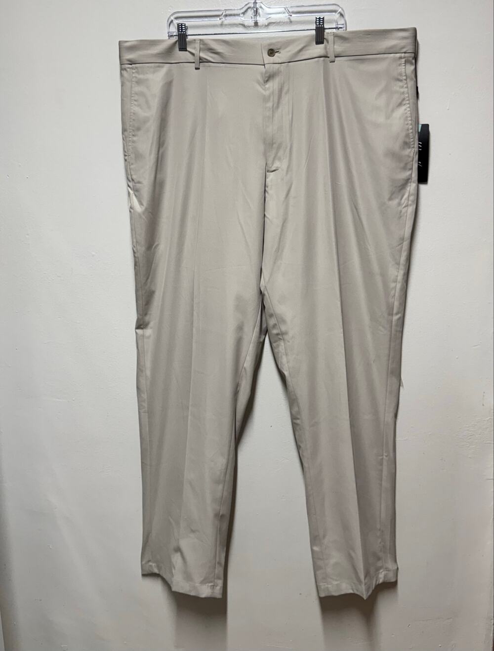 Haggar H11 Men’s Big & Tall 46x34 Straight Fit Pants Light Khaki Golf Casual